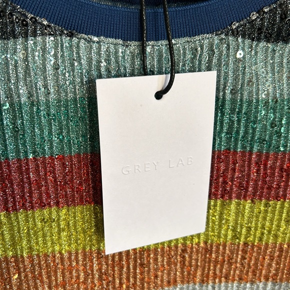 NWT Grey Lab sequins striped top sweater XS - Picture 3 of 7
